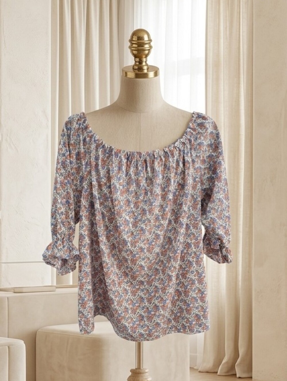 NWT BooHoo Floral off the shoulder Bardot Top Size XL (UK 20)